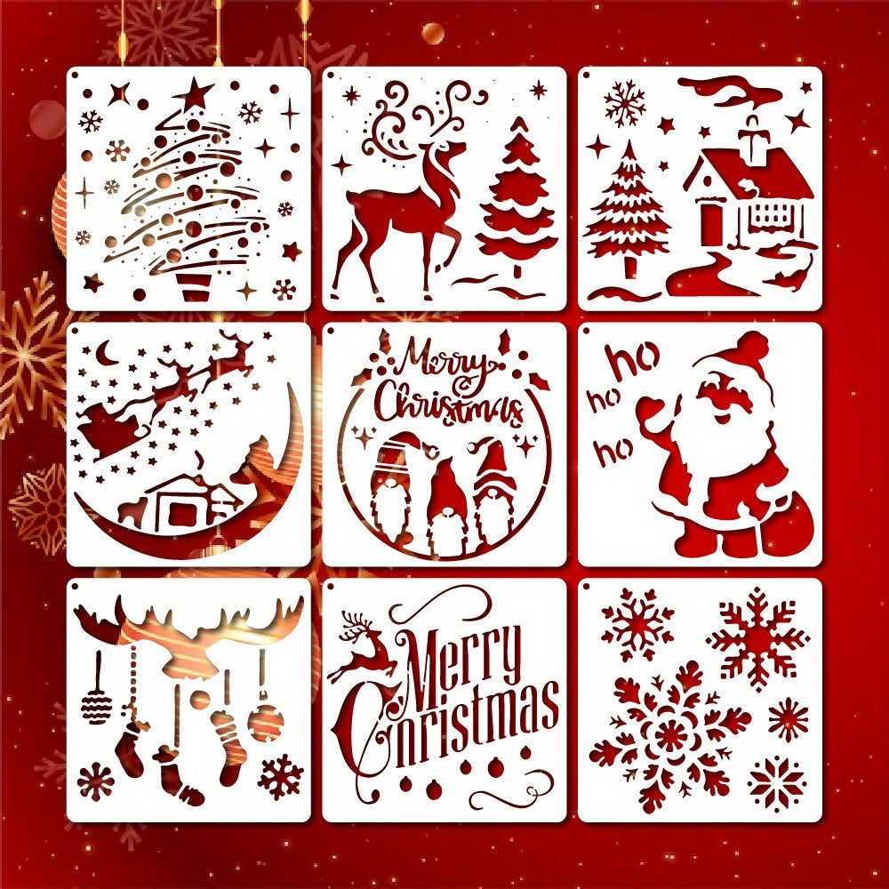 Christmas Painting Stencils – 14 Festive Designs for Holiday Crafts & DIY Projects (Set of 20)