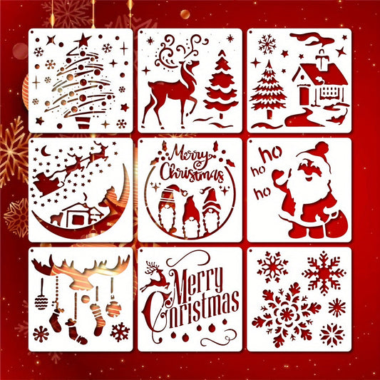 Christmas Painting Stencils – 14 Festive Designs for Holiday Crafts & DIY Projects (Set of 20)