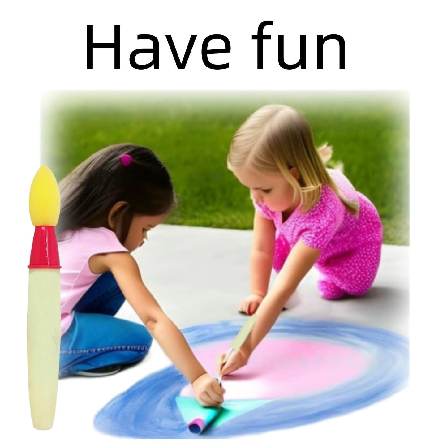 Sidewalk Chalk Paint Brush Set – Washable Outdoor Liquid Chalk for Kids