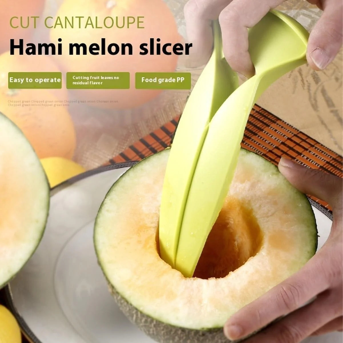 Melon Cutter Tool – Quick & Safe Fruit Dicer | Easy Slicer for Melons, Cantaloupes