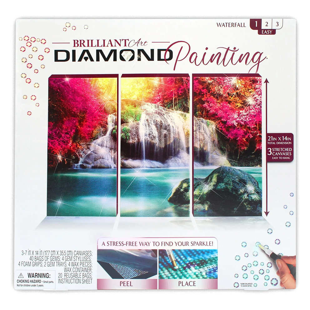 Mystic Wolf Diamond Painting Kit for Adults – Relaxing 3-Panel DIY Art Canvas Set