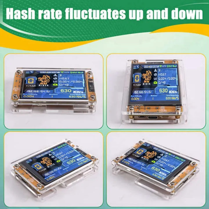 NerdMiner V2 Bitcoin mining rig, NMMiner ESP-WROOM-32, ESP32 development board