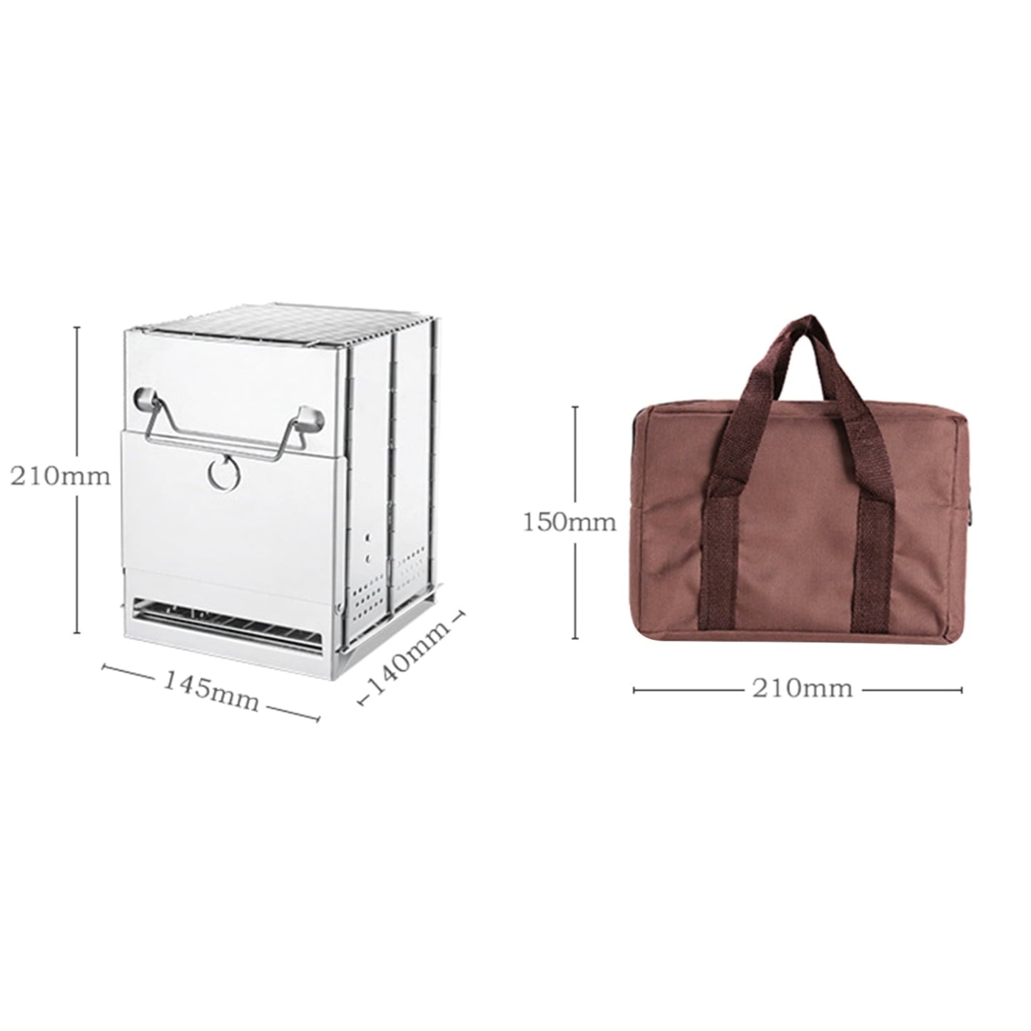 Firewood Stove – Stainless Steel Portable Charcoal Grill for Outdoor Cooking & Smoking