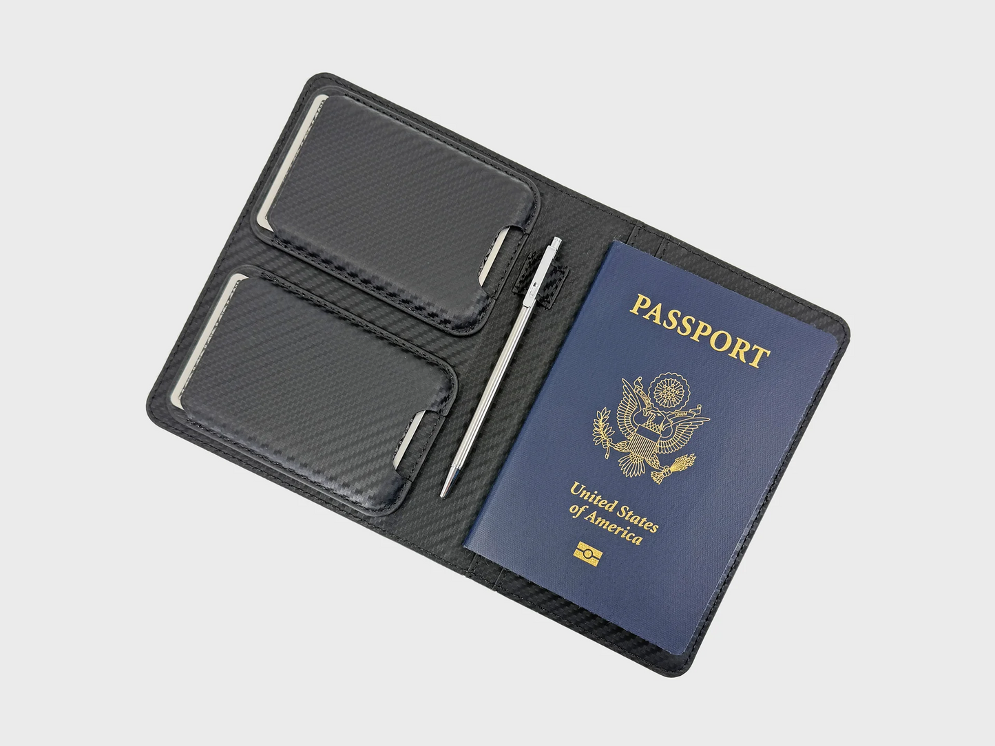 Travel Passport Journal with Dual-Fold Pen & 2 Magnetic Clips