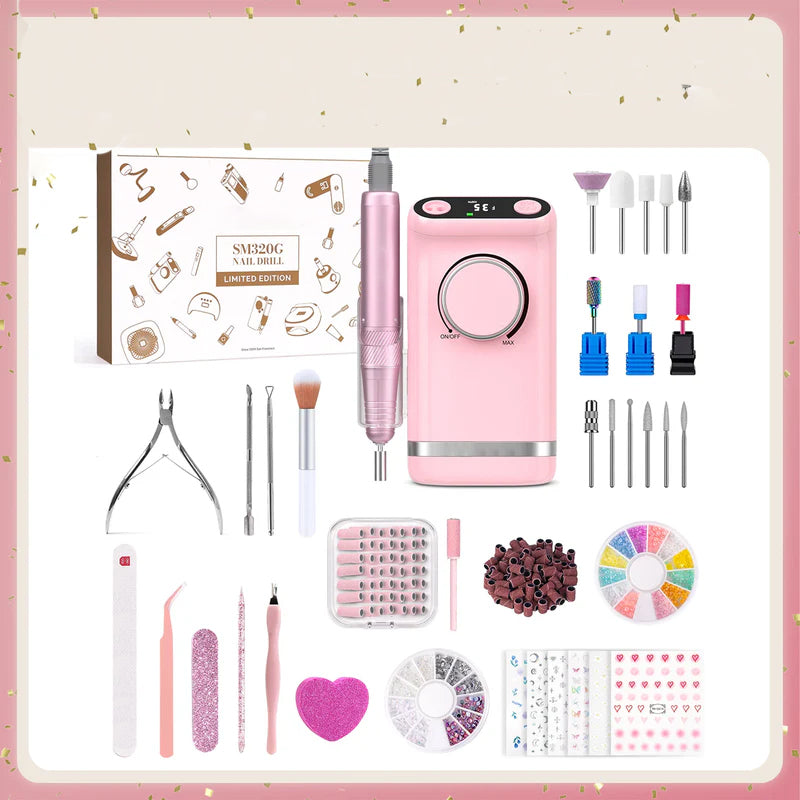 Rechargeable Nail Drill – Portable & Desktop 2-in-1 Design