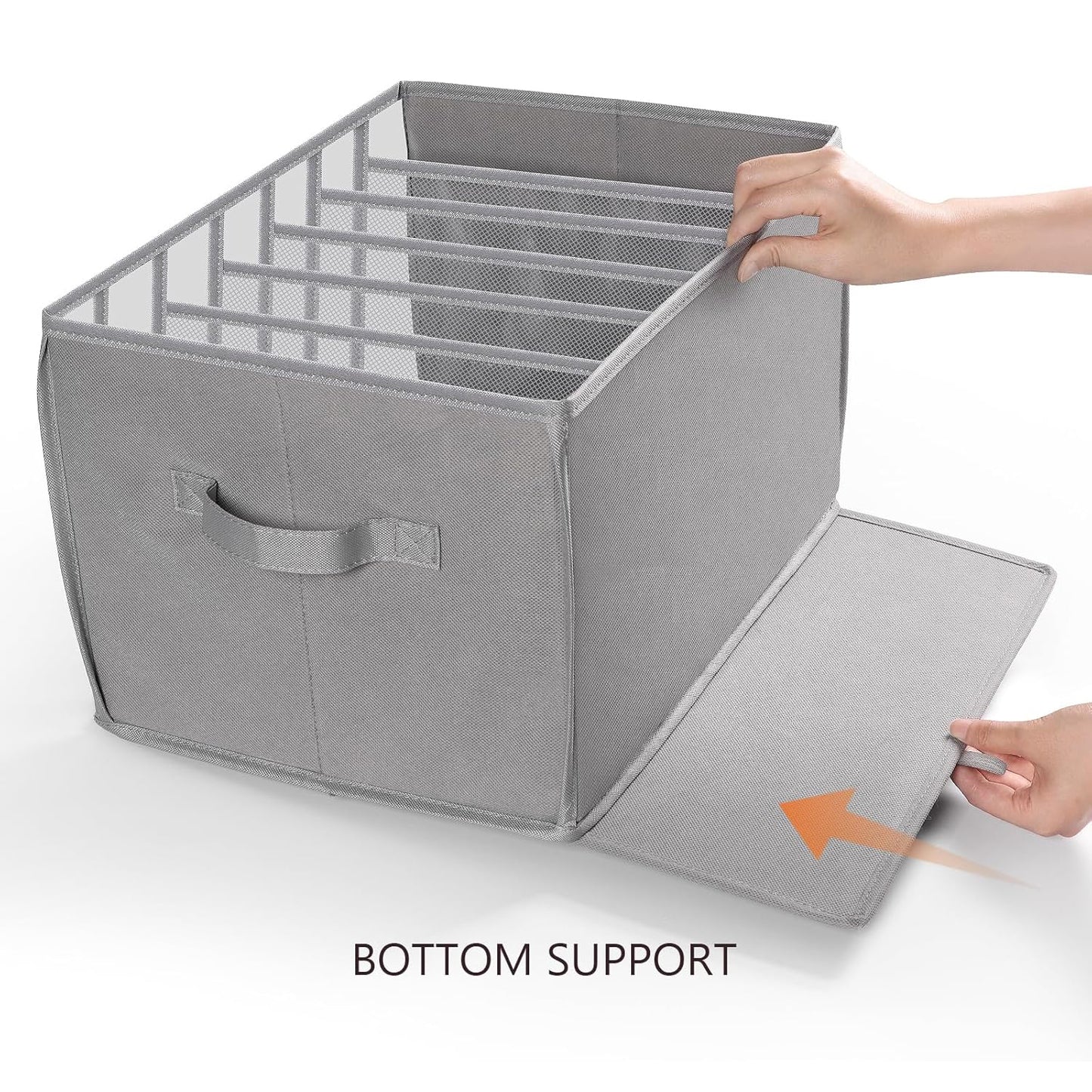 Upgraded Closet Clothes Organizer | 7-Compartment Transparent Pants Divider