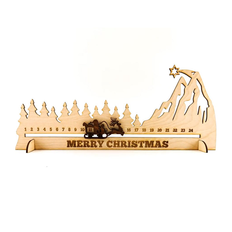 Rustic Wooden Santa Claus Countdown Advent Calendar – Christmas Home Decoration