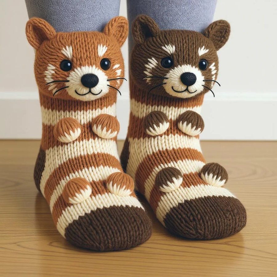 3D Knitted Animal Socks – Cozy, Playful, and Full of Personality