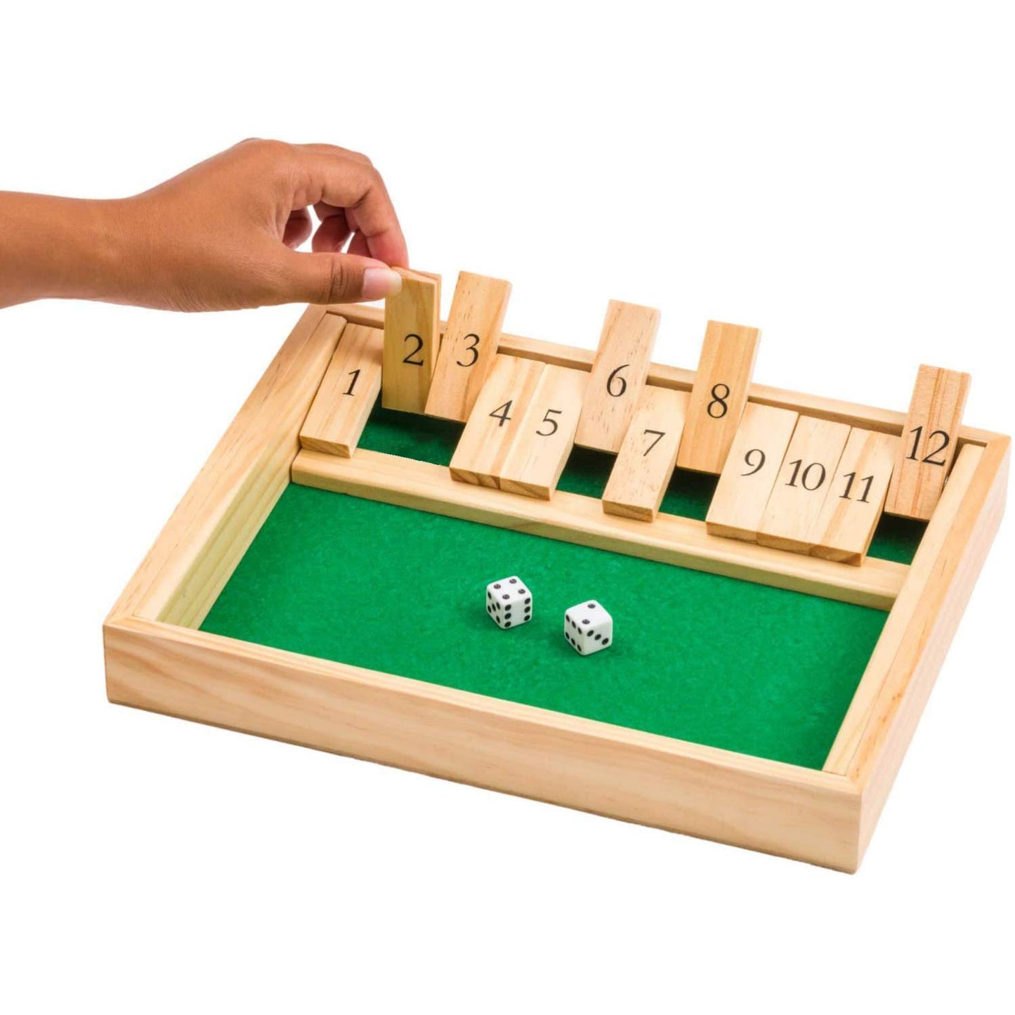 Shut the Box Game – Fun Wooden Math Dice Game for All Ages