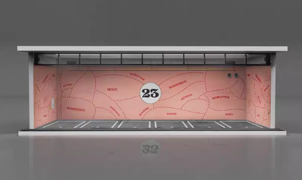 1/64 3D Parking Garage Model – LED Light Display Scene for Car Collectibles