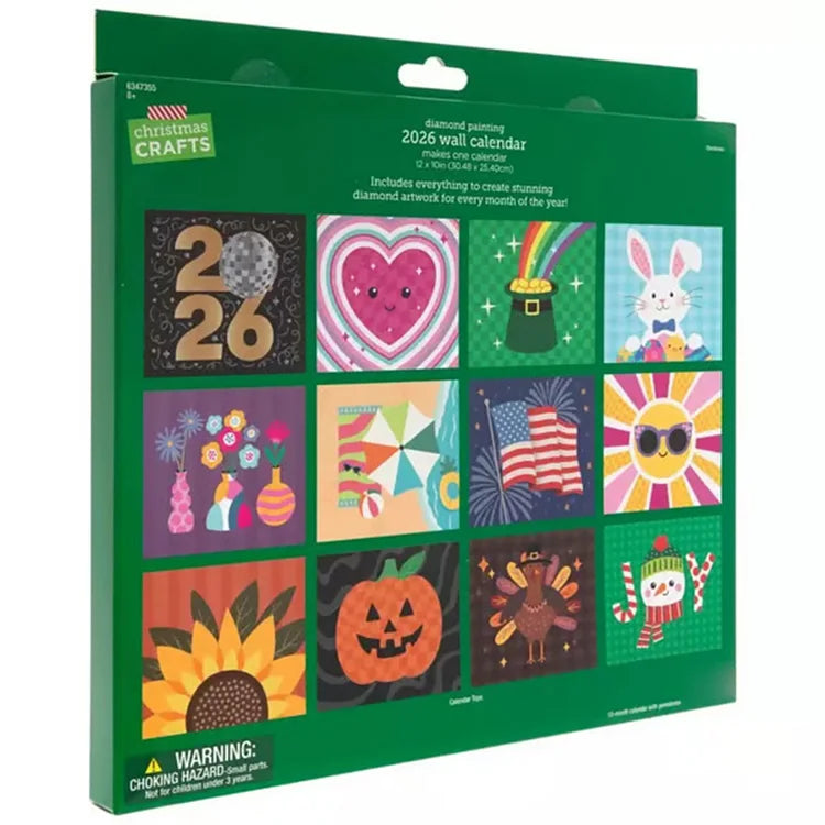 2026 DIY Diamond Art Calendar – 12-Month Flip Hanging Wall Calendar