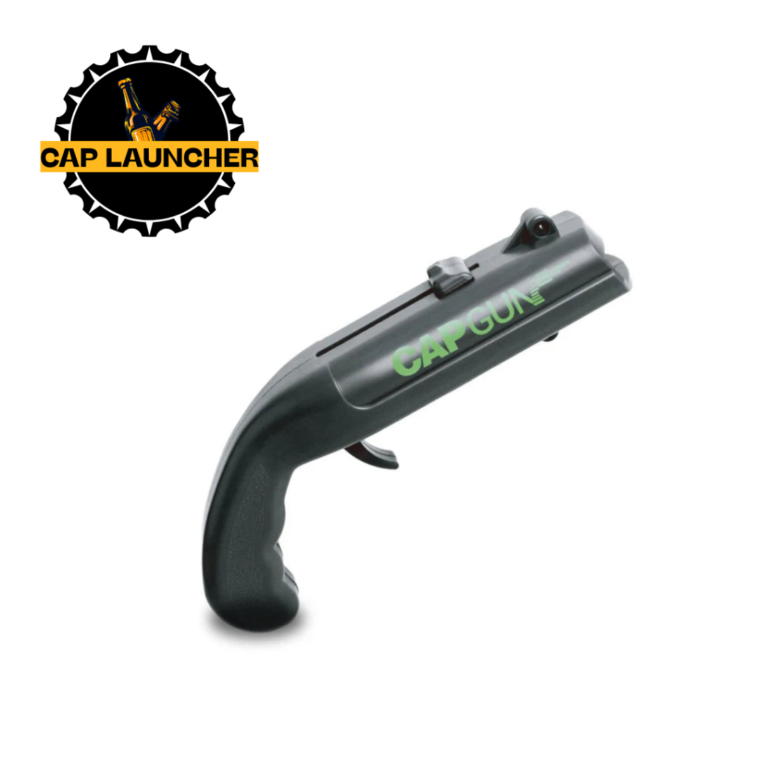 Toy Gun Bottle Opener – Bottle Cap Launcher(Opens & Launches Caps for Party Fun)