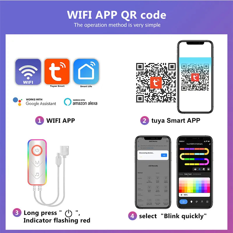 DreamColor WiFi Bluetooth Neon Light Strip 5m – Music Sync DIY LED Rope