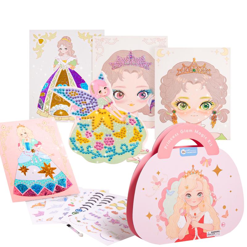 Princess DIY Sticker & Makeup Activity Book – Creative Fun with Royal Dress-Up and Sparkling Crafts