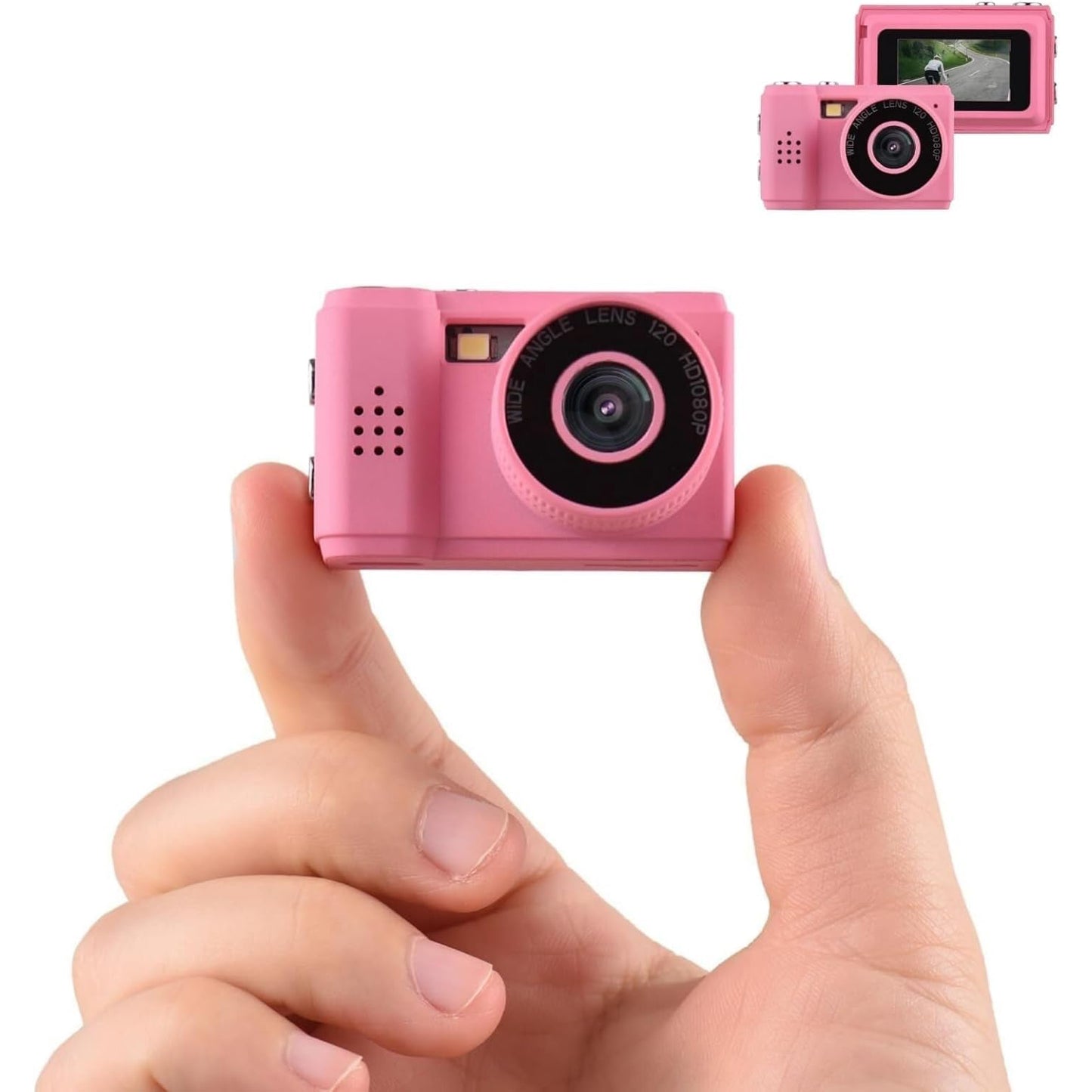 Mini Digital Camera 1080P | Built-in Battery, LCD Screen & Flashlight | Portable Keychain Camera