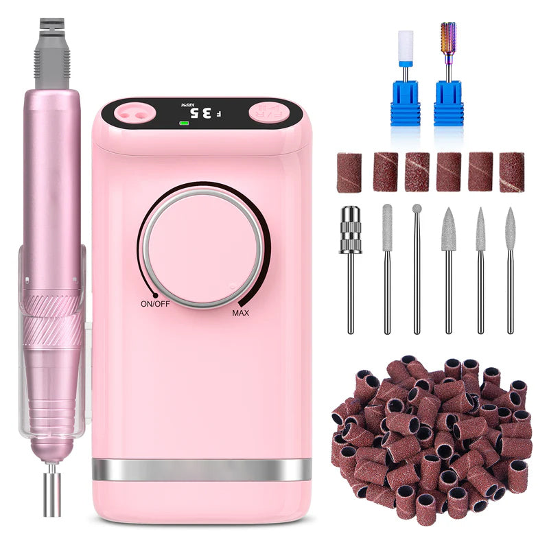 Rechargeable Nail Drill – Portable & Desktop 2-in-1 Design
