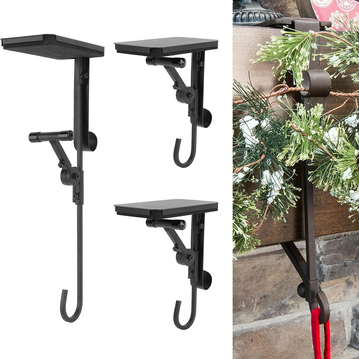 Multi-Purpose Lightweight Fireplace Hooks | Sturdy Decorative Wreath Hangers