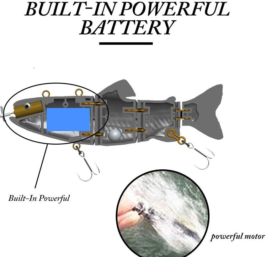 USB Rechargeable Robotic Fishing Lure – 4-Segment Self-Swimming Bait with LED Lights & Anti-Corrosion