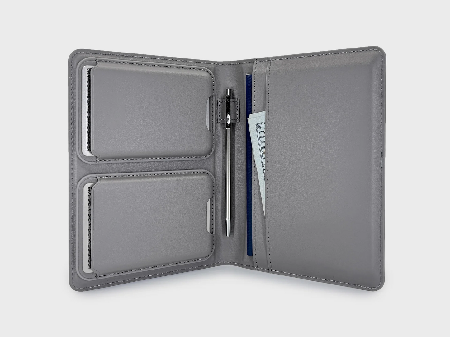 Travel Passport Journal with Dual-Fold Pen & 2 Magnetic Clips