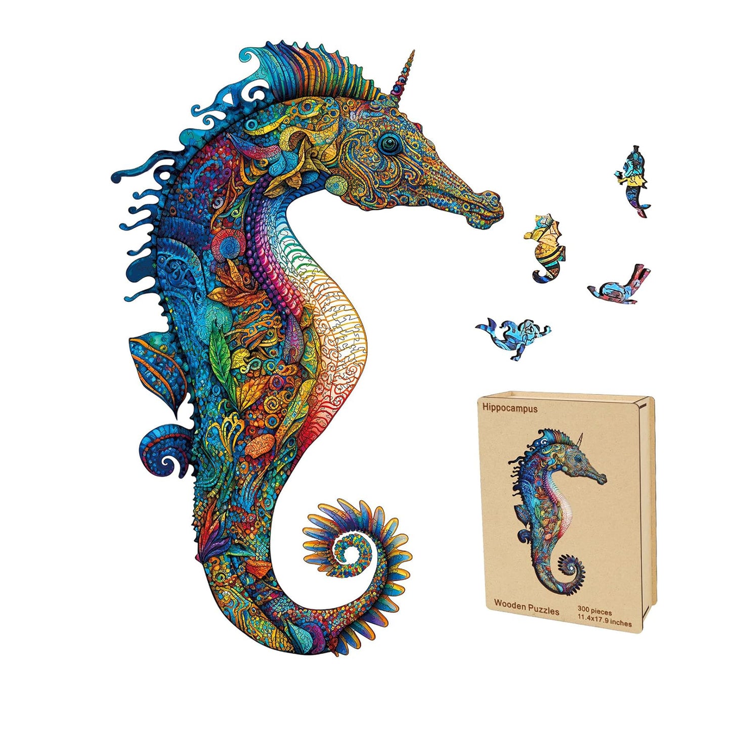 Wooden Jigsaw Puzzle – Sea Turtle Puzzle 300 Pieces | Unique Shape Puzzle