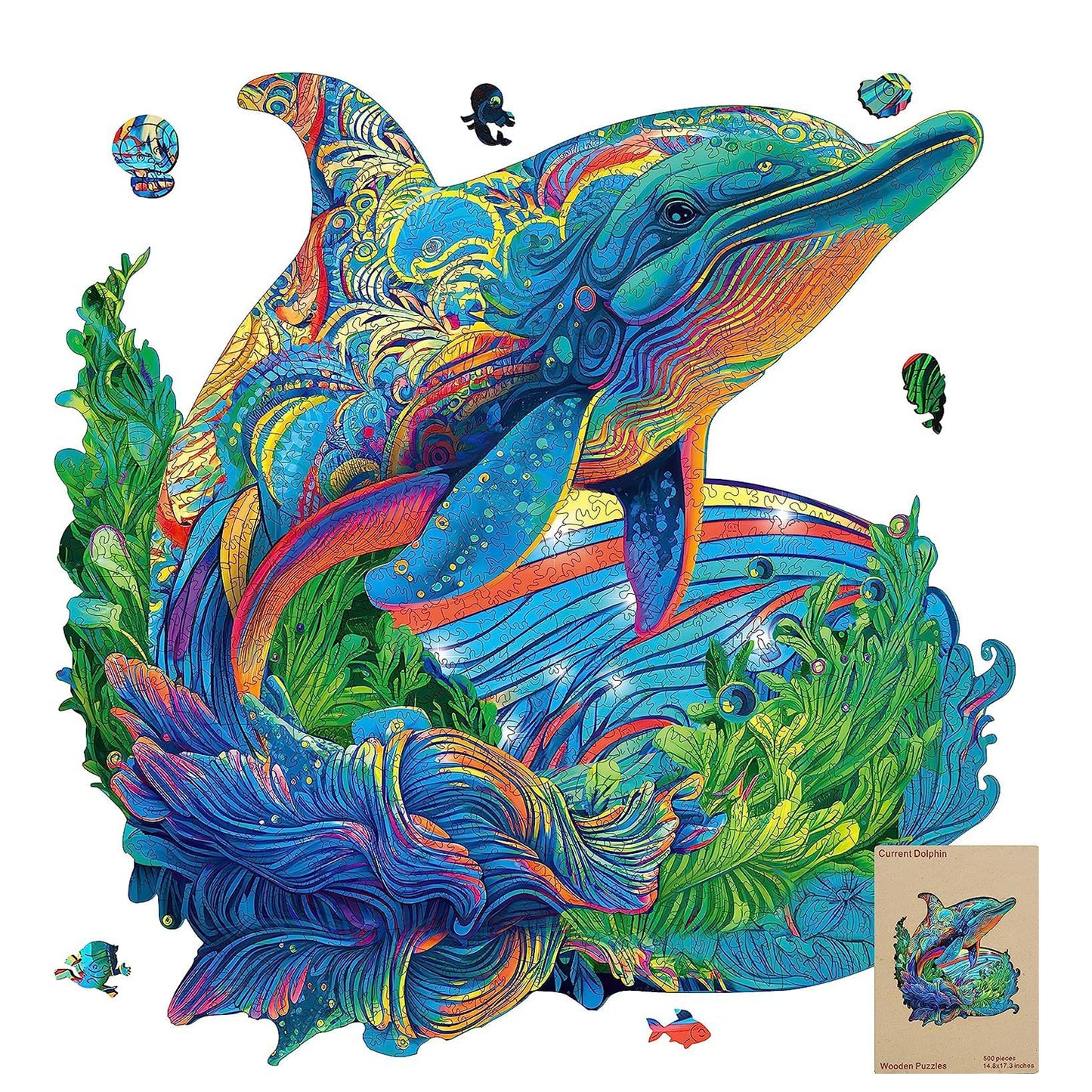 Wooden Jigsaw Puzzle – Sea Turtle Puzzle 300 Pieces | Unique Shape Puzzle