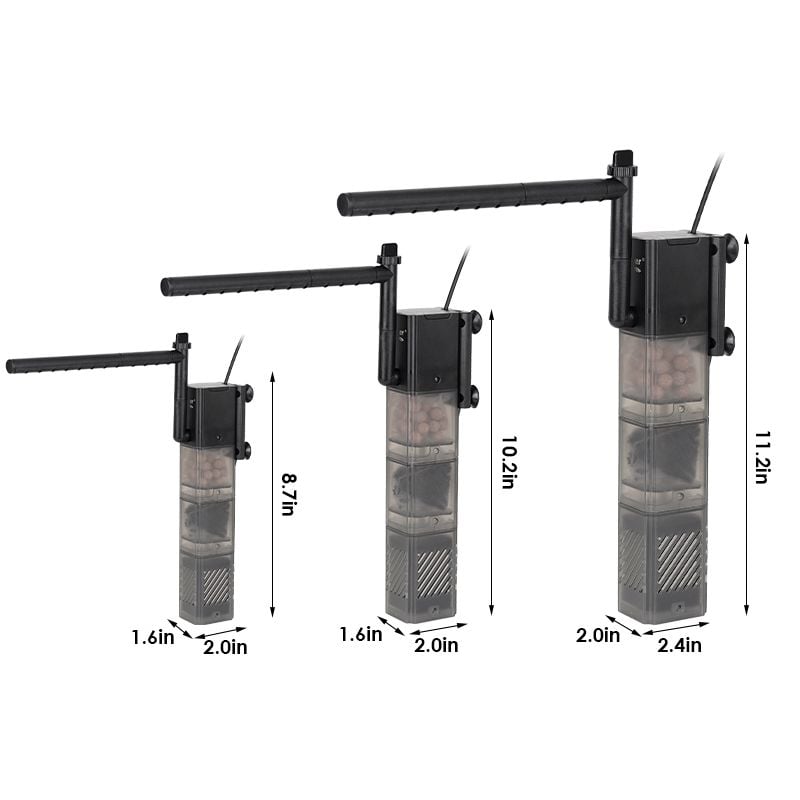 Multifunctional Aquarium Filter – 61-211 GPH Adjustable Water Flow, 5-in-1 Filtering System