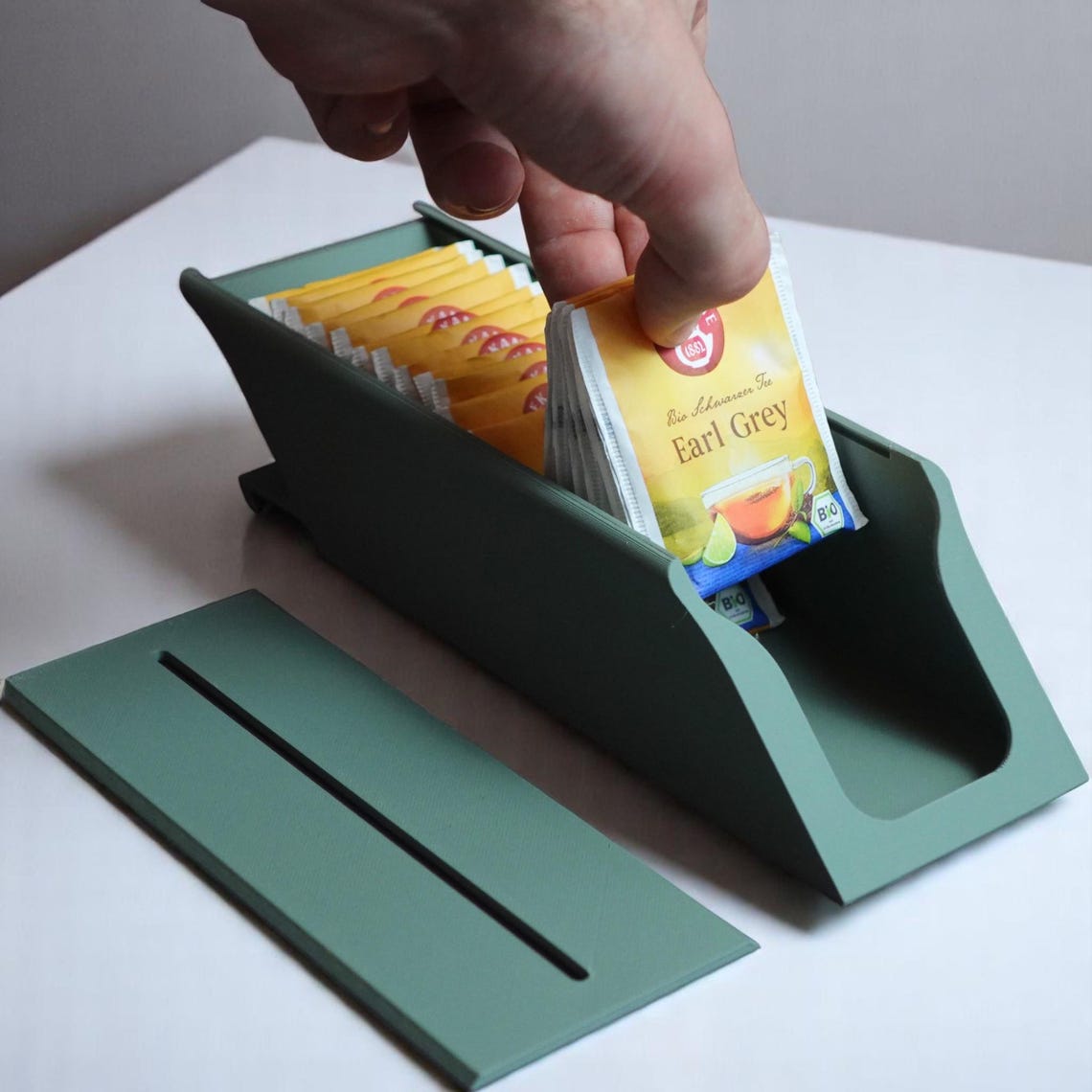 Modular Tea Bag Dispenser – 3D Printed Wall &amp; Counter Organizer for 20 Tea Bags Per Module