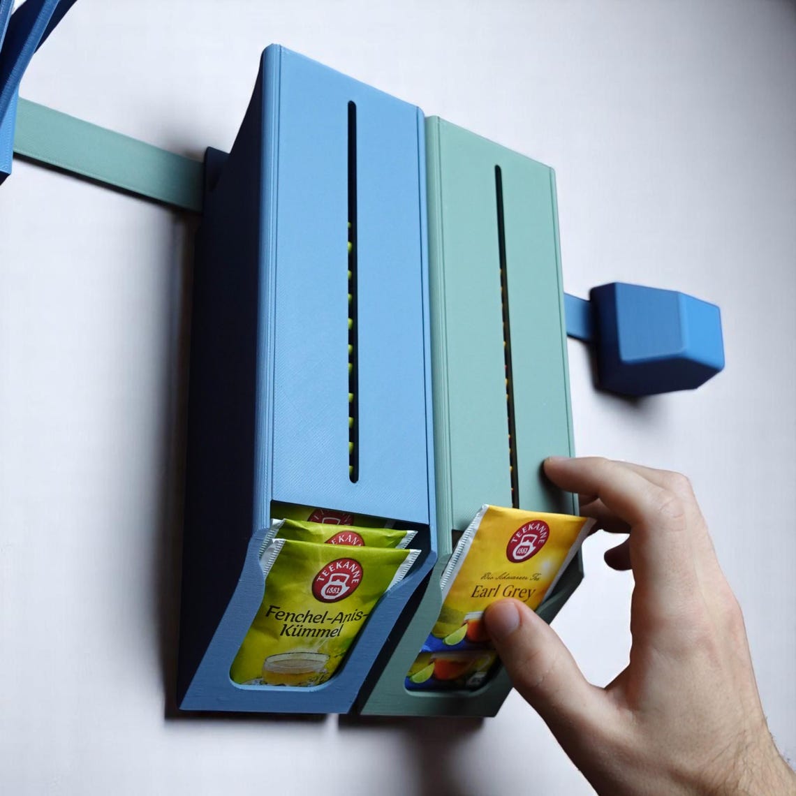 Modular Tea Bag Dispenser – 3D Printed Wall &amp; Counter Organizer for 20 Tea Bags Per Module