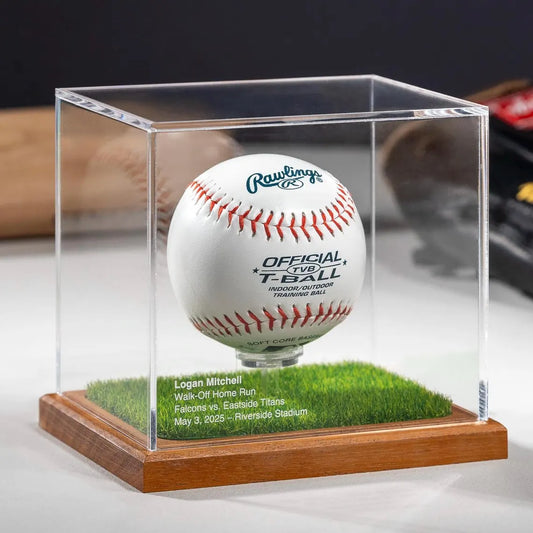 Baseball Display Case – Personalized Engraved Memorabilia Showcase