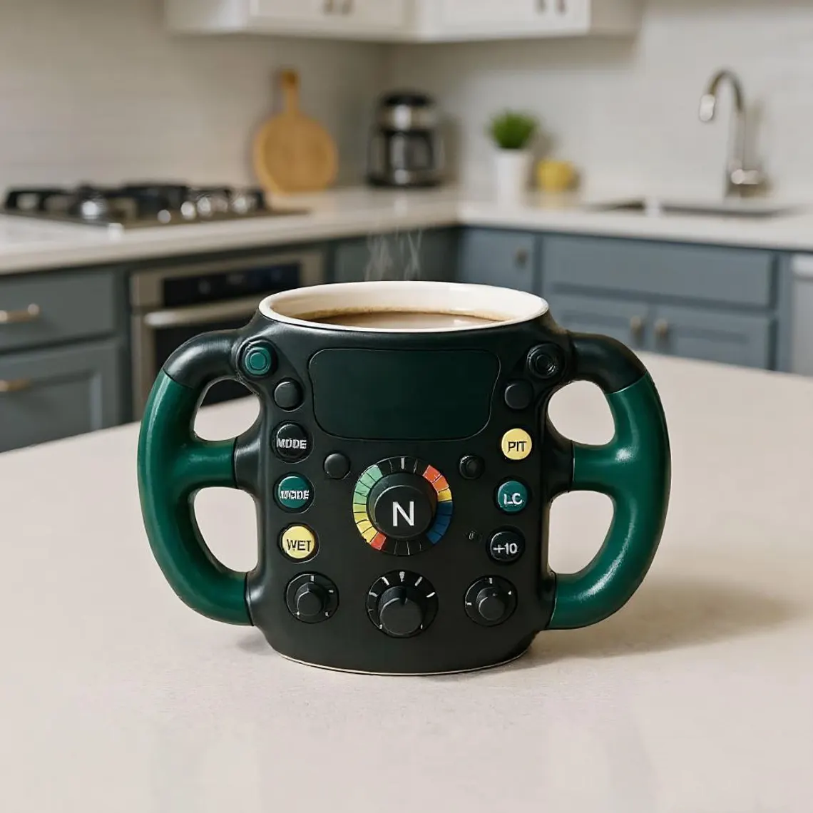 F1 Steering Wheel Mug – Start Your Day with Racing Passion