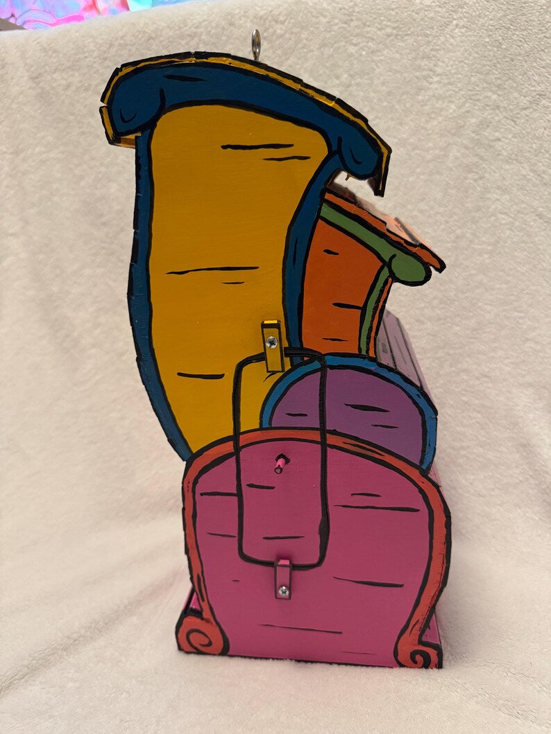 Whimsical and Vibrant Handmade Wooden Birdhouse