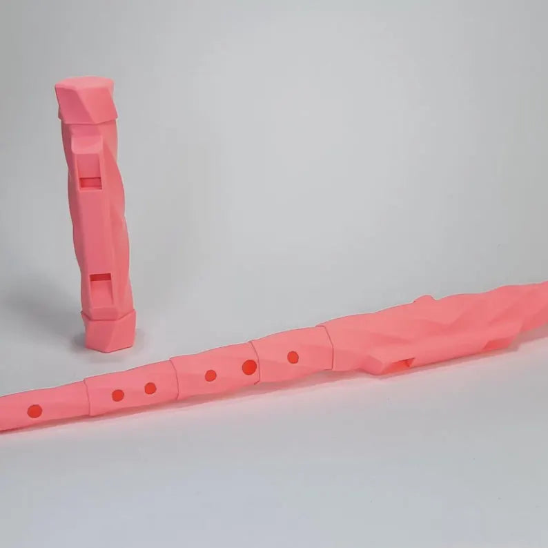 Unique 3D Printed Telescopic Spiral Humming Flute – D Major Pocket Wind Instrument