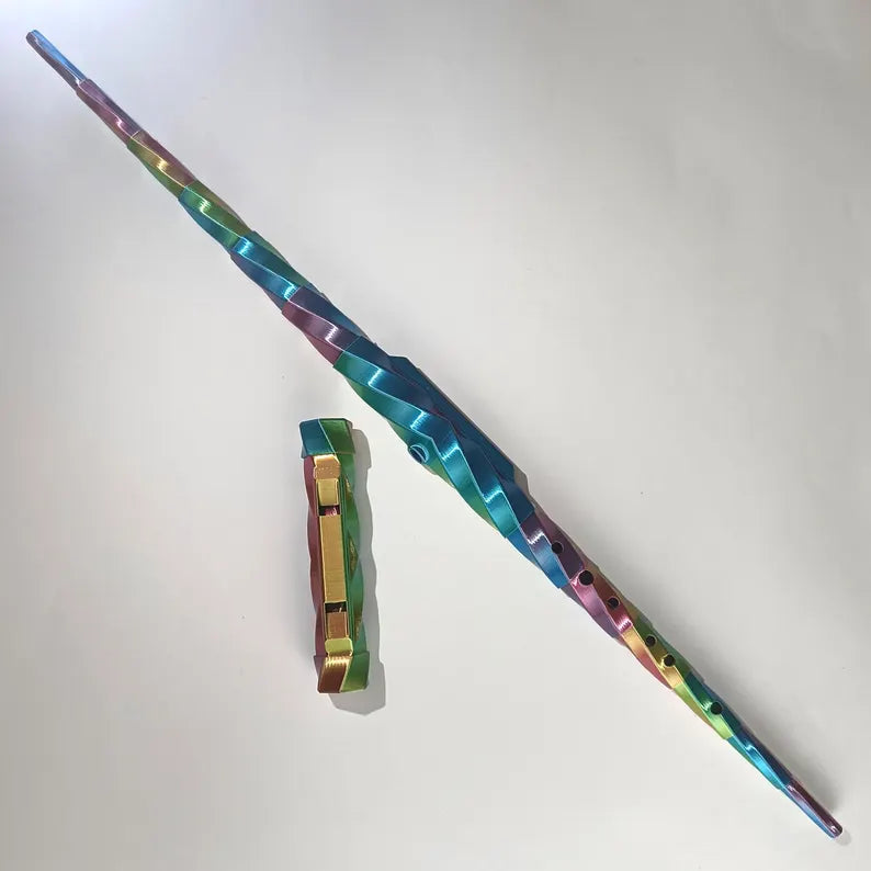 Unique 3D Printed Telescopic Spiral Humming Flute – D Major Pocket Wind Instrument
