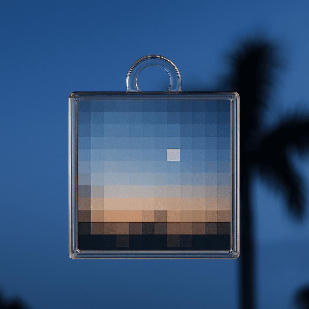 Pixel Filter Keychain – Minecraft-Style Mosaic Mirror On the Go