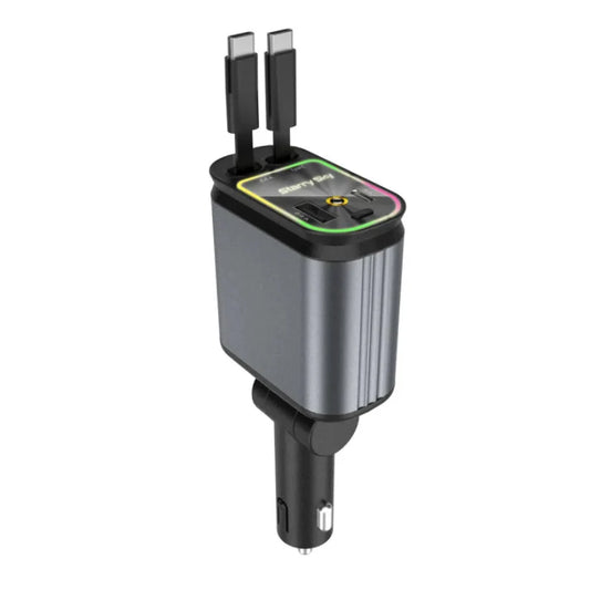 All-in-One Car Charger | Retractable Dual Cables | Fast Multi-Device Charging