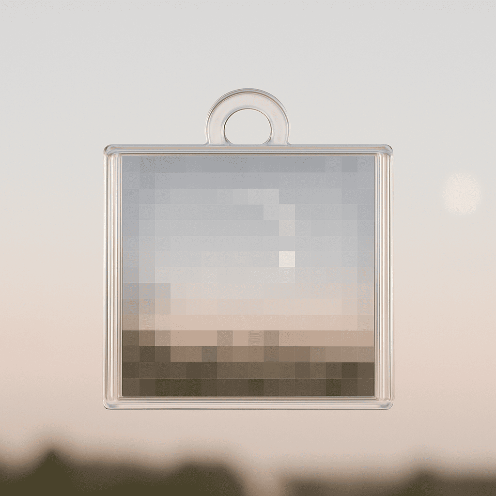 Pixel Filter Keychain – Minecraft-Style Mosaic Mirror On the Go