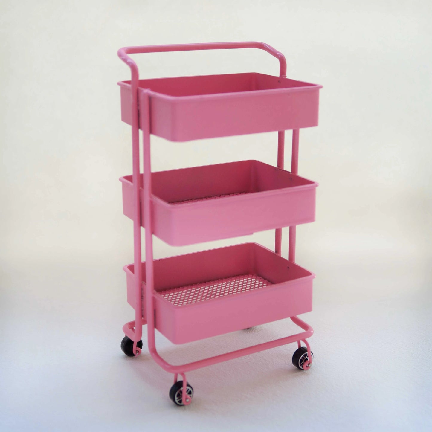 Mini DIY Three-Tier Storage Cart – Creative Scene Decor | Handcrafted Mini Display & Storage