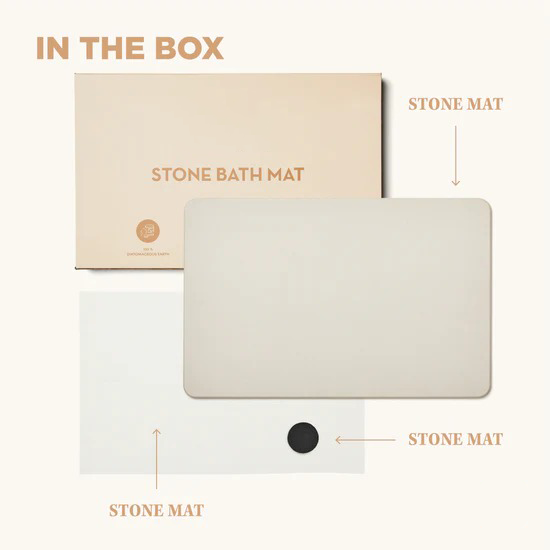 Swiss Coffee Stone Bath Mat – Elegant, Durable & Quick-Drying Bathroom Essential