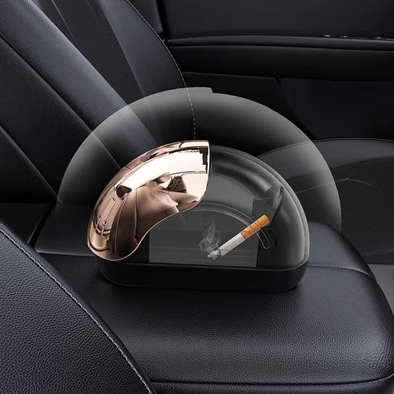 Car Ashtray with LED Light – Premium Anti-Ash Design for Car & Home