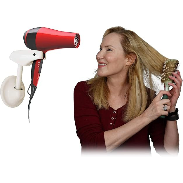 Adjustable Hair Dryer Holder – Hands-Free Drying with Fully Adjustable Arm and Mount Options