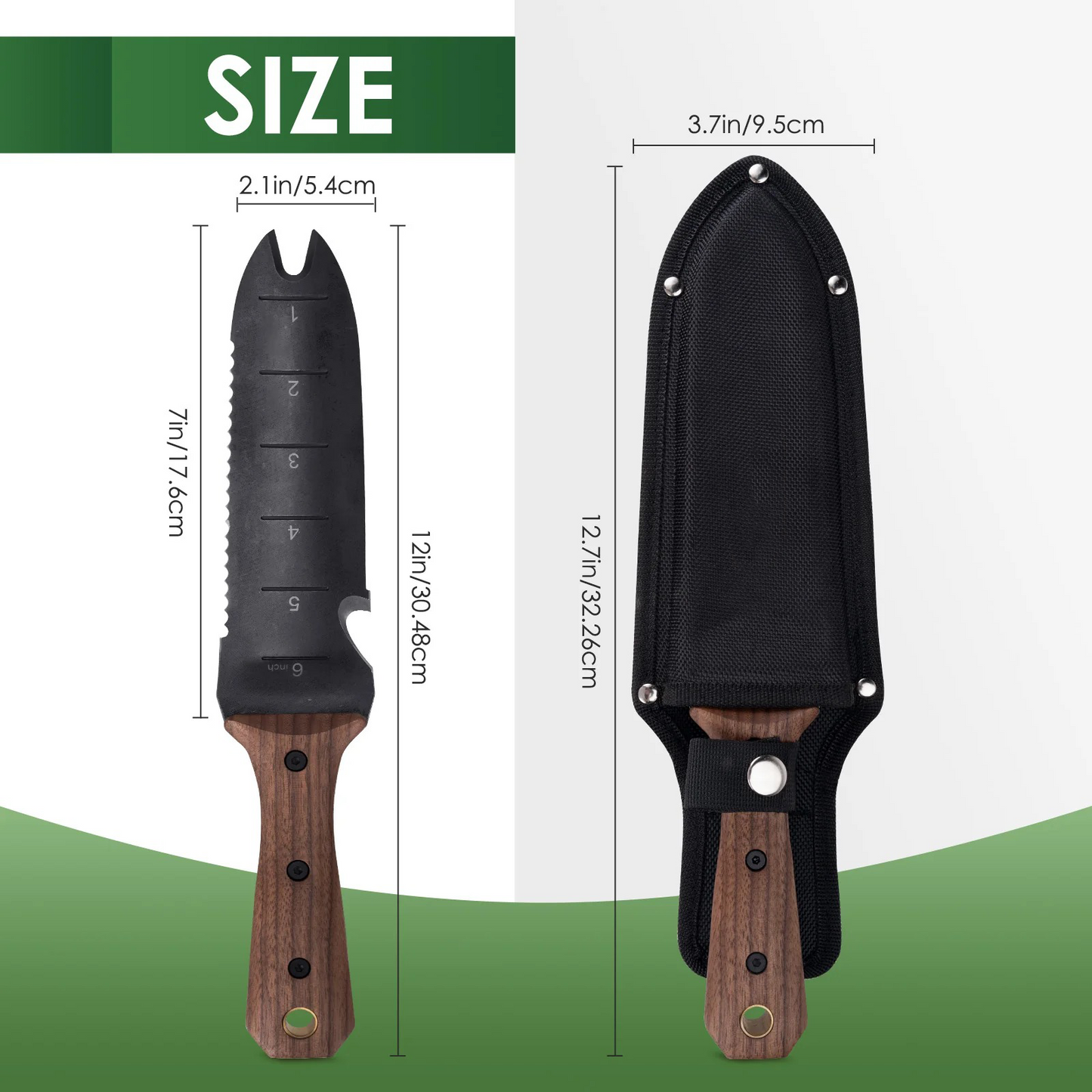 Garden Knife with Sheath – Stainless Steel Blade, Wooden Handle, Multi-Purpose Tool