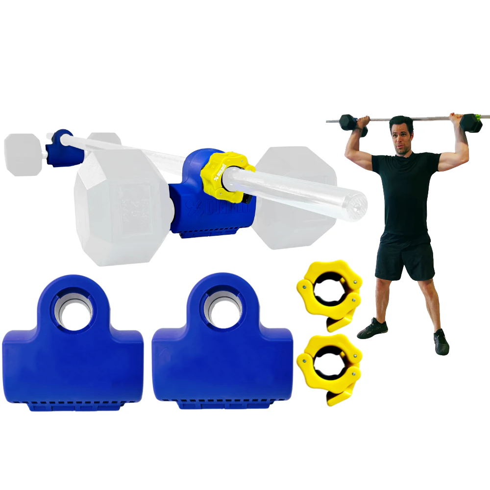 Dual Dumbbell Connector Set with Weight Clips – Transform Your Dumbbells into a Barbell