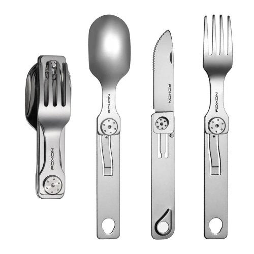3-in-1 Camping Utensil – Detachable Knife, Fork & Spoon Set | Portable Stainless Steel Outdoor Cutlery