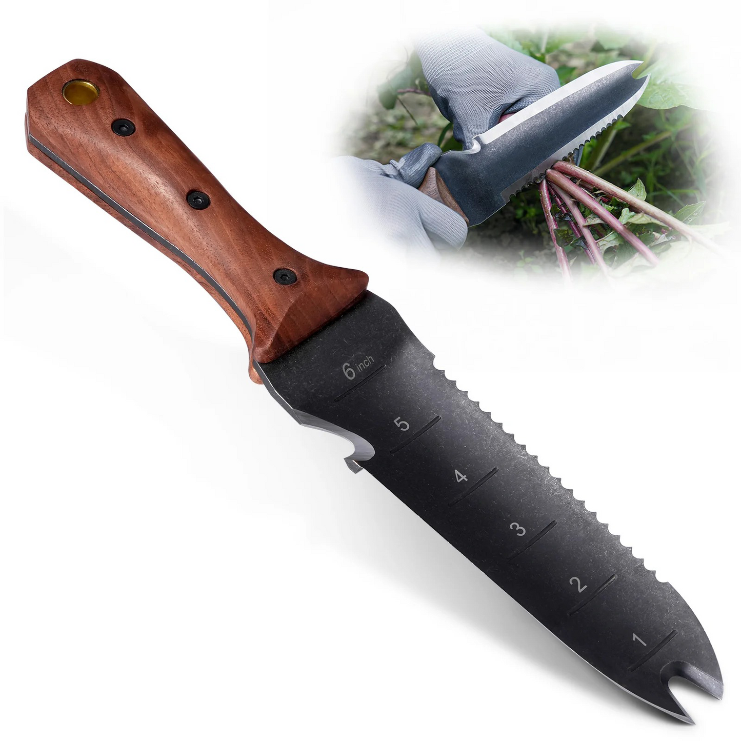 Garden Knife with Sheath – Stainless Steel Blade, Wooden Handle, Multi-Purpose Tool
