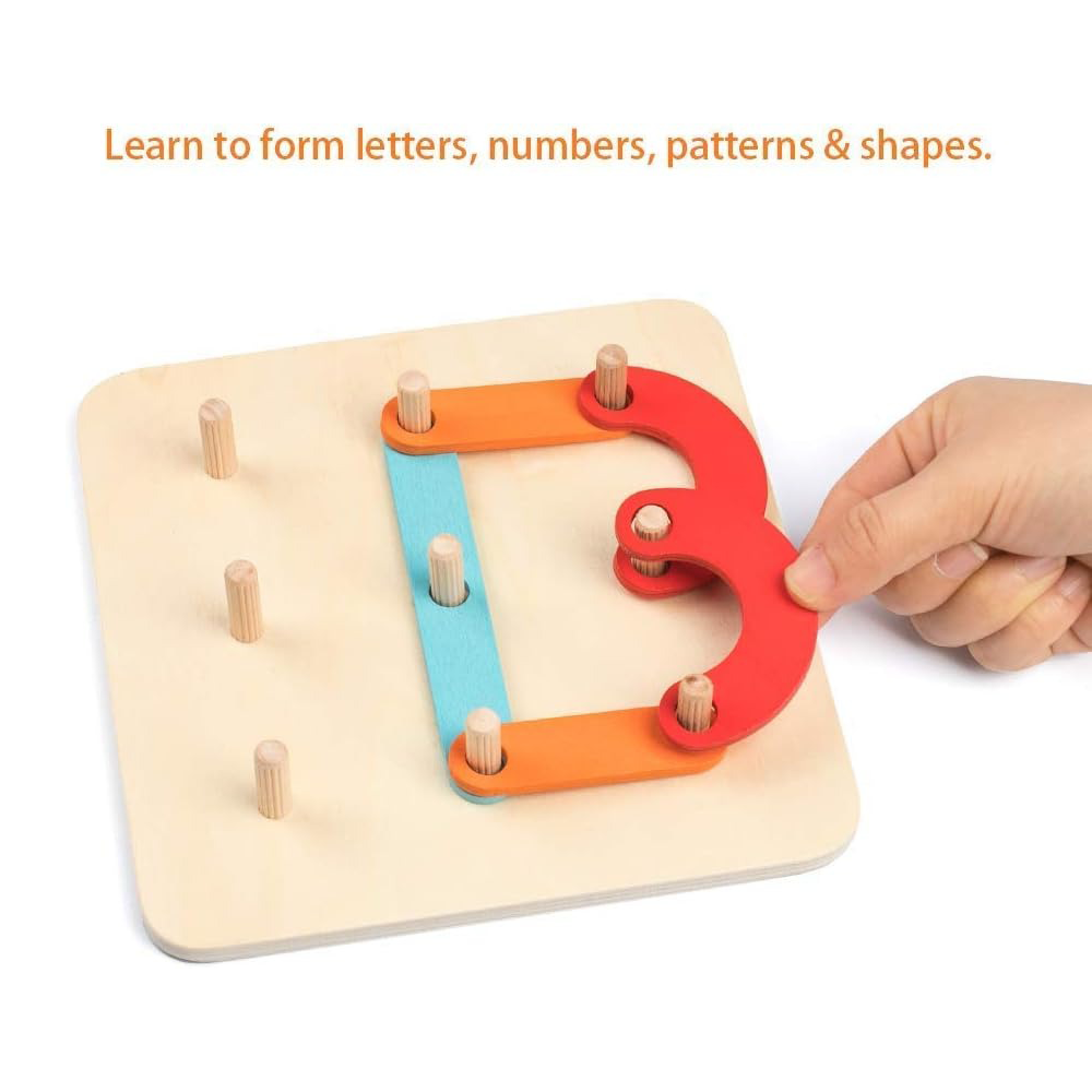Wooden Alphabet & Number Sorting Puzzle – Educational Stacking Blocks for Kids