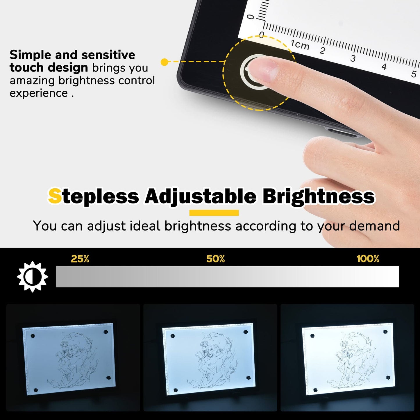 Portable A4 LED Light Pad – Dimmable Tracing Light Box for Diamond Painting, Sketching