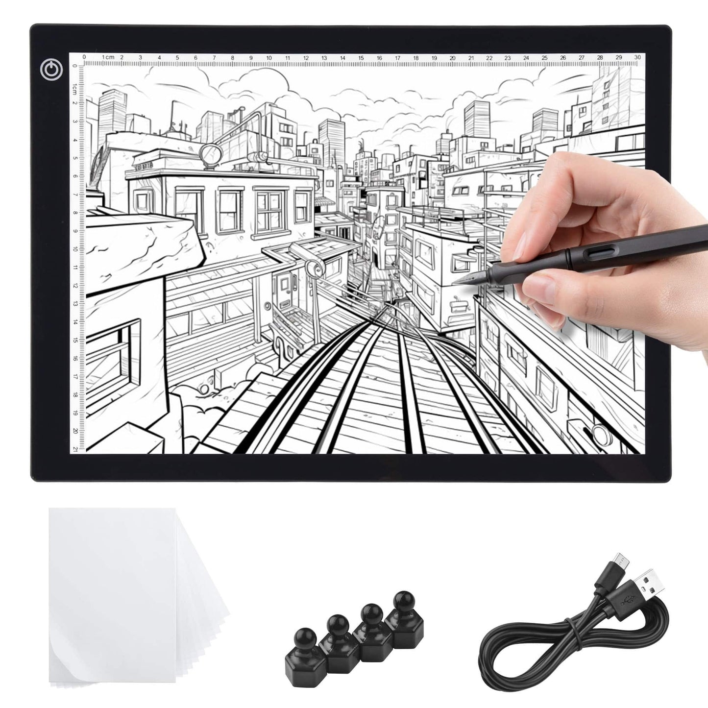 Portable A4 LED Light Pad – Dimmable Tracing Light Box for Diamond Painting, Sketching
