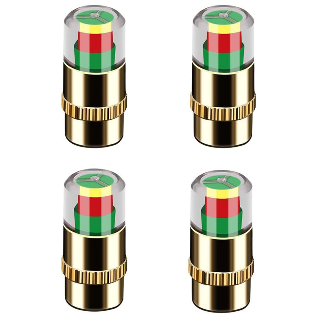 4PCS Tire Pressure Indicator Valve Caps – 3-Color Alert System for Safer Driving