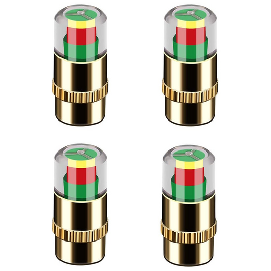 4PCS Tire Pressure Indicator Valve Caps – 3-Color Alert System for Safer Driving