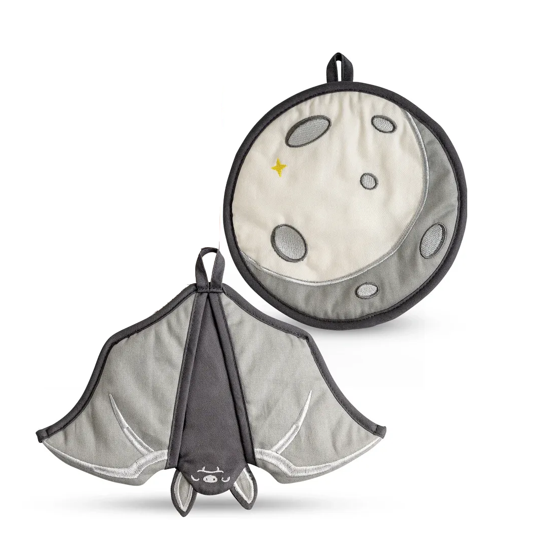 Gothic Bat Oven Mitts & Moon Trivet Set – Add a Touch of Dark Charm to Your Kitchen